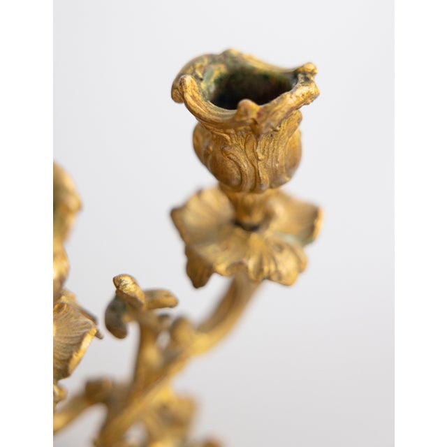 19th Century French Rococo Gilt Bronze Dolphin Candelabras - A Pair For Sale - Image 10 of 13