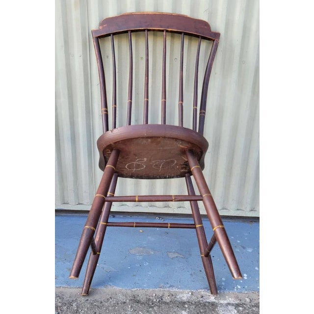 Early 19Thc Original Paint Decorated Windsor Chairs For Sale In Los Angeles - Image 6 of 8