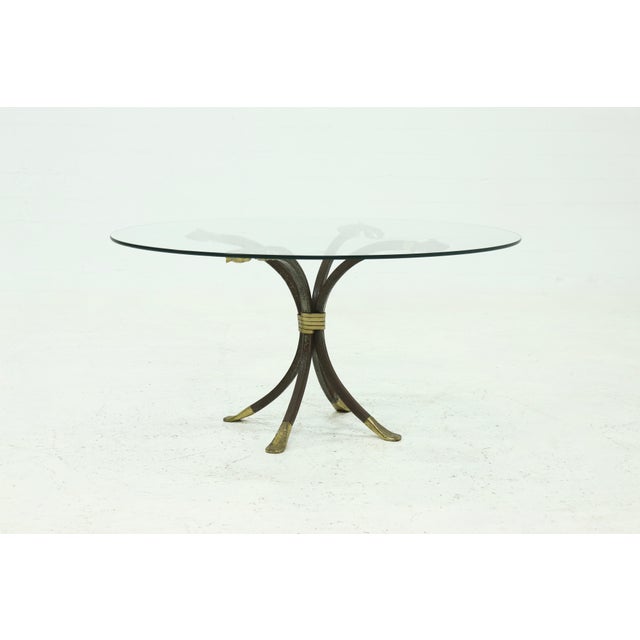 Mid-Century Modern Coffee Table in Brass and Forged Iron by Manfred Bredohl, 1970s For Sale - Image 3 of 10