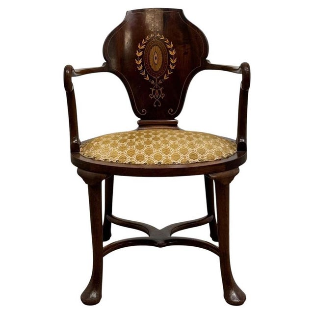 Early 20th Century English Mahogany Armchair in the style of Cornelius v. Smith For Sale - Image 13 of 13
