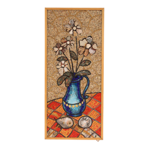 Mid Century Modern Mosaic Still Life Wall Plaque