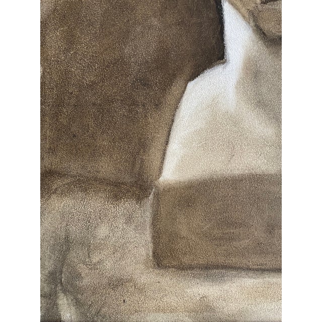 Taupe Vintage Mid Century Cubist Still Life Oil Painting For Sale - Image 8 of 11