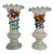 Antique White Opaline Vases With Fruit, Flowers, and Glass Applied Snakes - A Pair For Sale
