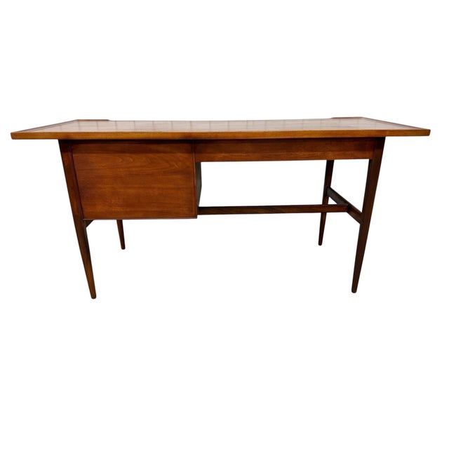 Mid-Century Modern Drexel Declaration Walnut Writing Desk - Refinished! For Sale - Image 9 of 9