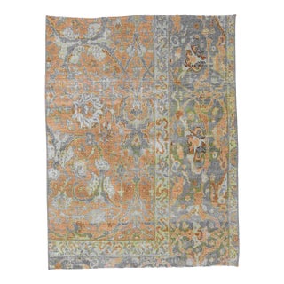 Vintage Washed Out Small Rug Fragment - 2`8″ X 3`6″ Ft. For Sale