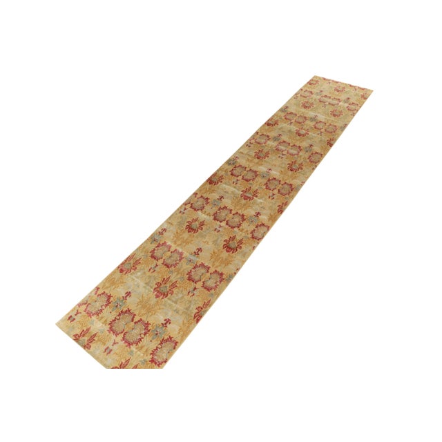 Hand-knotted in luxurious silk, a 3x17 contemporary runner from our European collection. The drawing carries our Toledo...