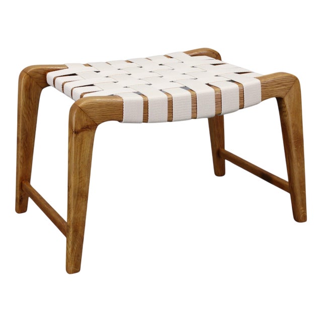 Mid-Century Oak Stool from Jan Vaněk, Czechoslovakia, 1950s For Sale