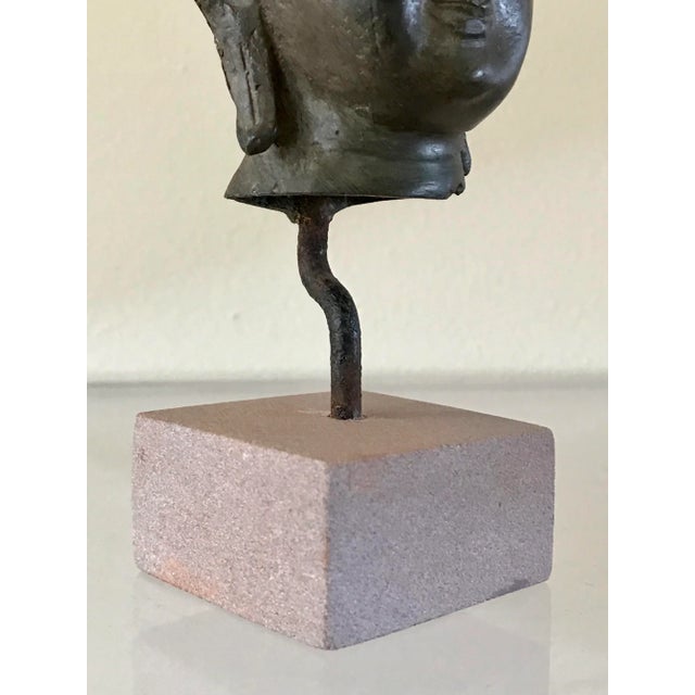 Bronze 19/20th Century Thai Bronze Buddha Head For Sale - Image 8 of 12