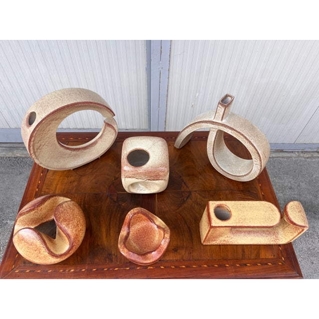 Vintage Ceramics by Roberto Rigon for Bertoncello, 1960s, Set of 6 For Sale - Image 13 of 14