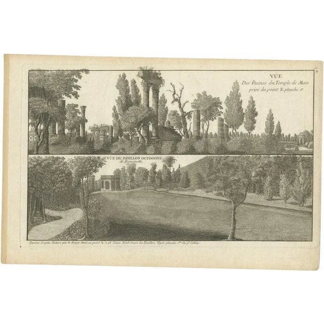 Le Rouge, Pl. 11, Ruin and Garden Pavilion, 1785, Print For Sale - Image 5 of 5