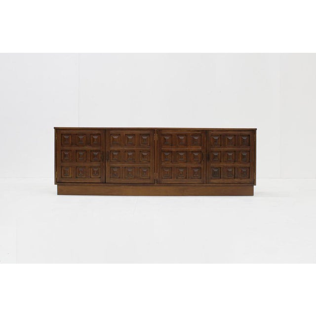 Vintage Spanish Brutalist Credenza, 1970s For Sale - Image 10 of 10