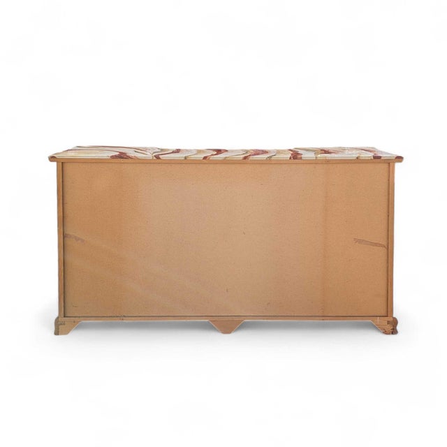Late 20th Century Postmodern Lacquer Dresser With Faux Marble Top and Neoclassical Inlays For Sale - Image 12 of 18