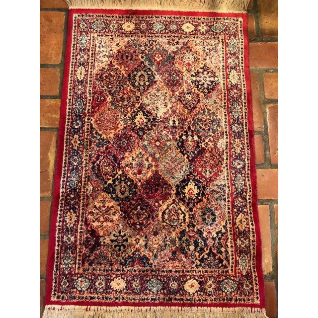 Traditional Silk Prayer Mat 2.17' X 3.83' For Sale - Image 3 of 12