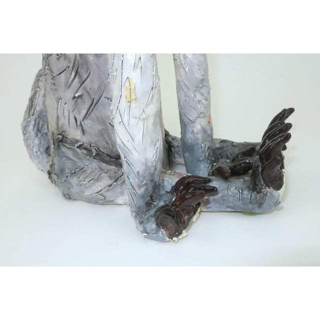 Leslie Wallace Coon Ceramic Cat Folk Art Sculpture For Sale - Image 9 of 15