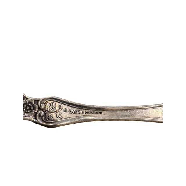Metal Antique Gorham Sterling Silver "Buttercup-Lions Anchor" Berry/Casserole Spoon. Circa 1899. Monogram "B" on Back Handle. For Sale - Image 7 of 7