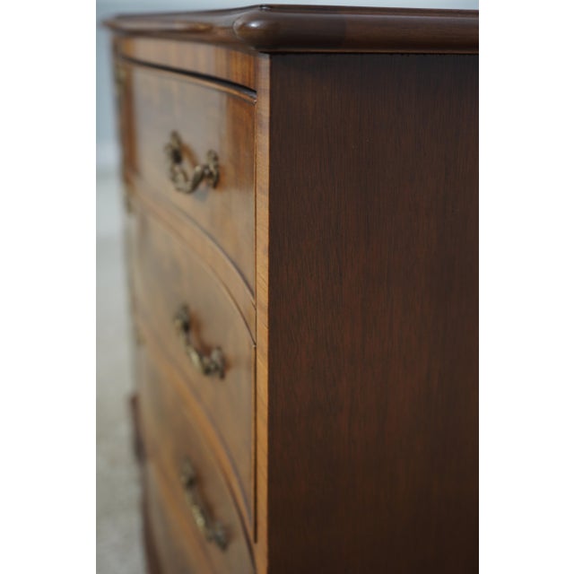 Serpentine Curved Front Crotch Mahogany Bachelor Chest For Sale - Image 9 of 12