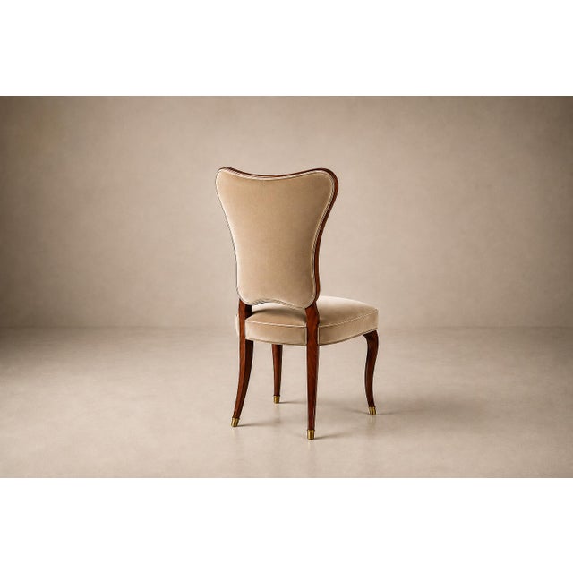 Beige Brazilian Modern Set of Eight Dining Chairs by Pisciotta E Filhos in Rosewood & Mohair, Brazil, 1950s For Sale - Image 8 of 18