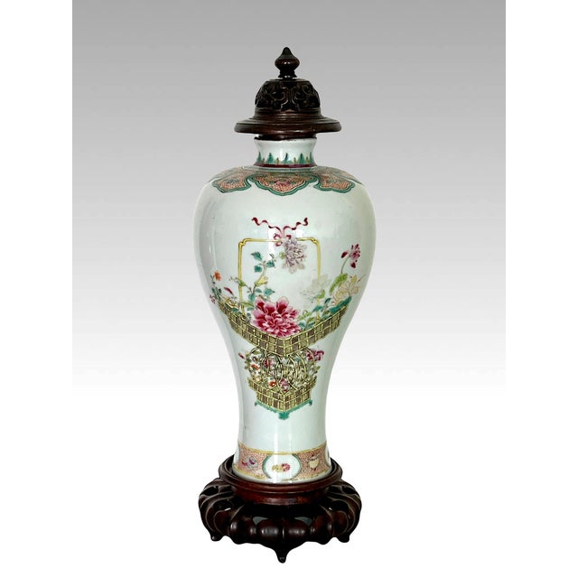 Chinoiserie Antique Yongzheng Period 1723 - 1735 Chinese Famille Rose Mei Ping Fine White Porcelain Vase, For Sale - Image 3 of 16