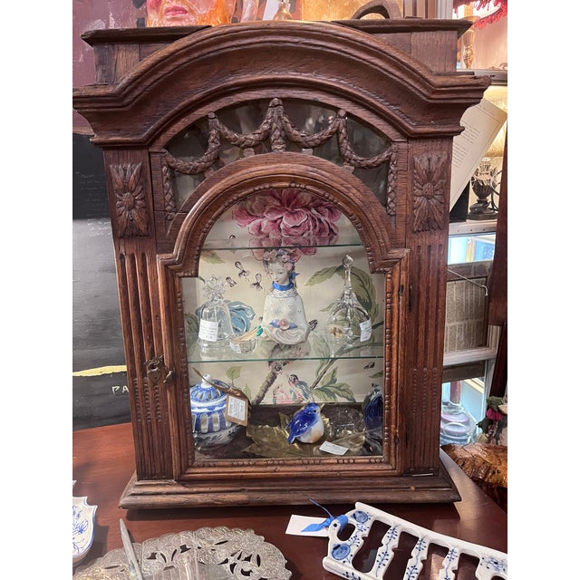 Antique French Oak Ornate Curio Display Cabinet For Sale - Image 17 of 18
