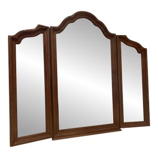 Thomasville Fisher Park Tri-Fold Solid Pecan Wood Mirror For Sale