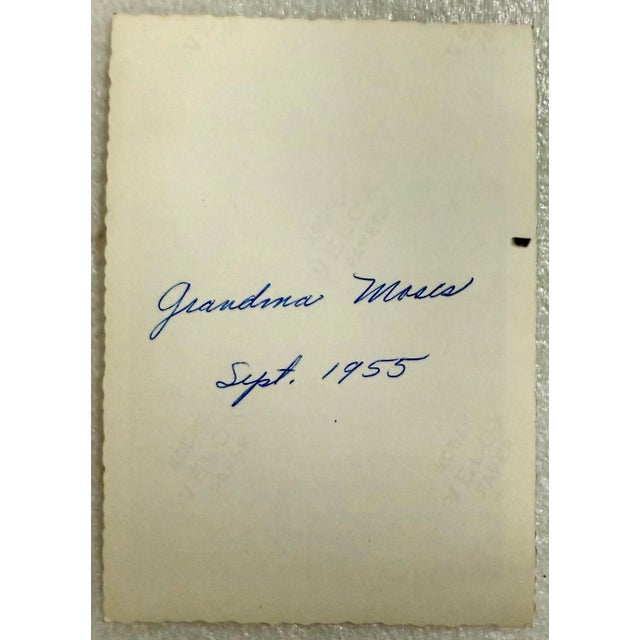 Grandma Moses, Original 1949 Painted Ceramic Tile Flowers Hand Painting Grandma Moses Folk Art, 1949 For Sale - Image 4 of 18