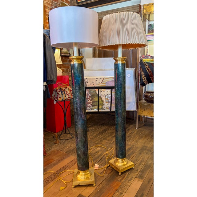 Brass 1980s "Galaxy" Brass Floor Lamps - a Pair For Sale - Image 8 of 10