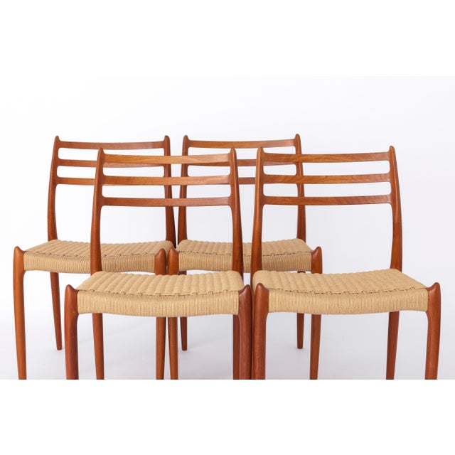 Vintage Danish Model 78 Dining Chairs in Teak by Niels Otto Møller for J.L. Møllers, 1970s, Set of 4 For Sale - Image 6 of 11