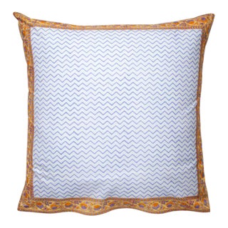 Juhi Yellow & Periwinkle Reversible Euro Sham For Sale