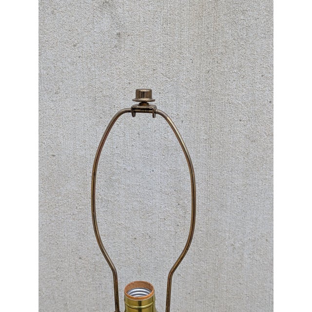 Mid 20th Century Vintage Dark Blue Ginger Jar Ceramic Table Lamp With Crackle-Style Glazed Finish For Sale - Image 5 of 6