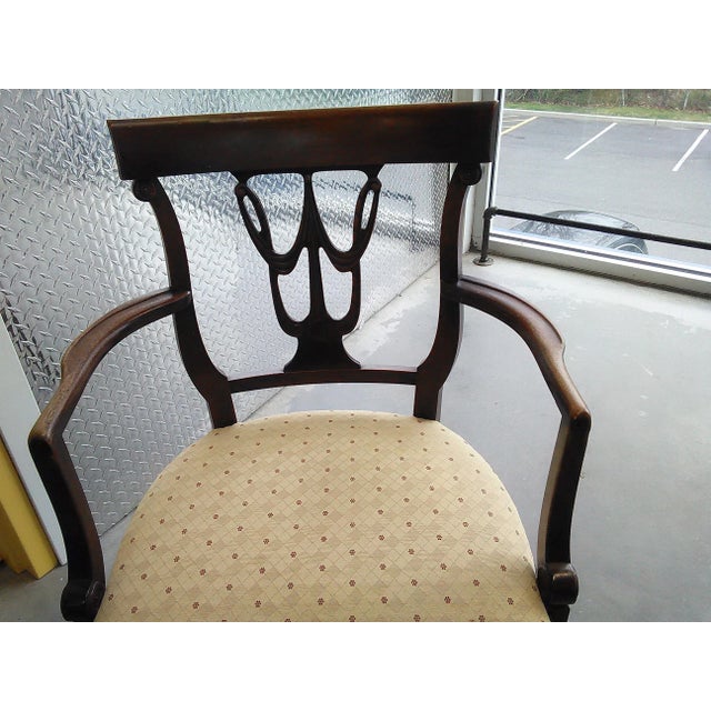Late 20th Century Federal Rway Northern Furniture Arm Chippendale Style Dining Chair For Sale In New York - Image 6 of 8