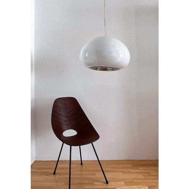 Mid-Century Italian Black and White Pendant Light by Achille and Pier Giacomo Castiglioni for Flos, 1965 For Sale - Image 13 of 15
