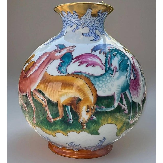 Art Deco Porcelain Vase with Horses by Franz von Zülow for Augarten, Vienna, 1935 For Sale - Image 10 of 18