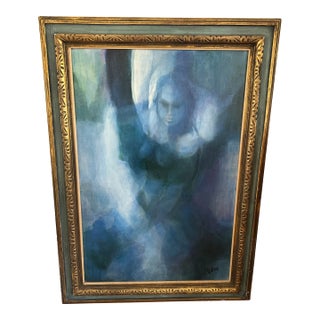 Mid Century Original Painting by D. Melton For Sale