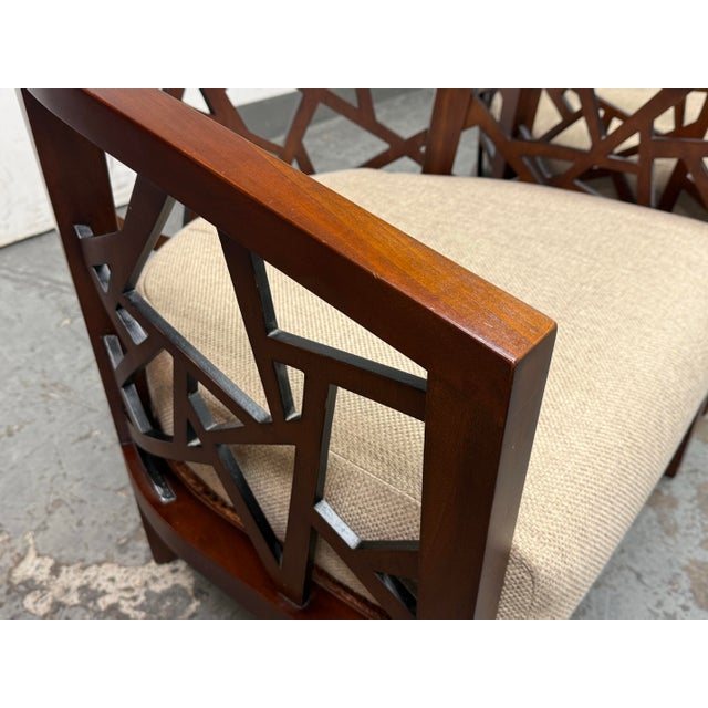 Crate & Barrel Ankara Lounge Chairs, Pair For Sale - Image 10 of 12