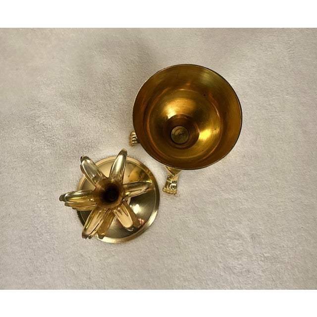 Vintage Mid-Century Hollywood Regency Solid Brass Pineapple Lidded Urn/Ginger Jar For Sale In Greenville, SC - Image 6 of 12