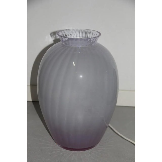 Mauve Murano Glass Vase Table Lamp by Carlo Moretti, 1970s For Sale - Image 8 of 9