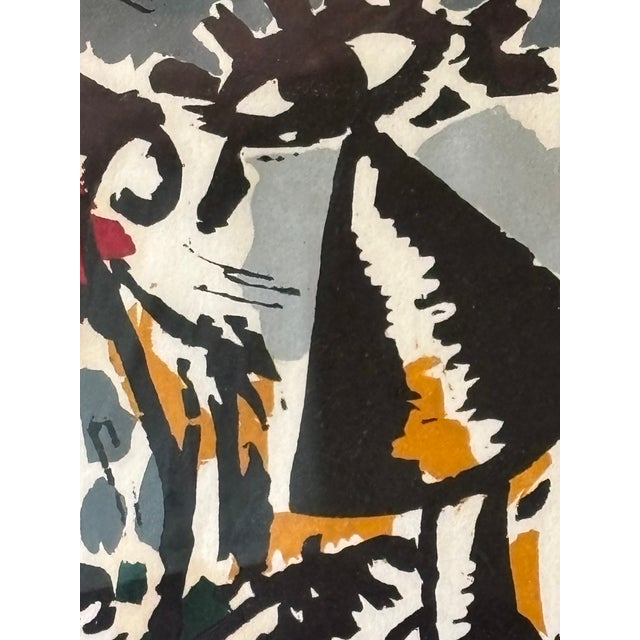 Mid-Century Modern Abstract 1989 Woodblock Print by Charlie Hewitt Titled "Memorial- Ii" For Sale - Image 3 of 7