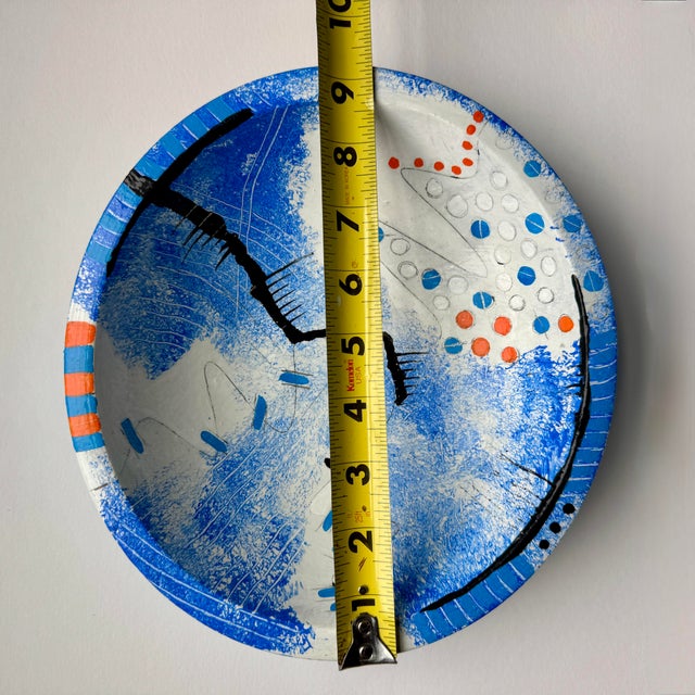 Blue Wood Bowl For Sale - Image 4 of 12