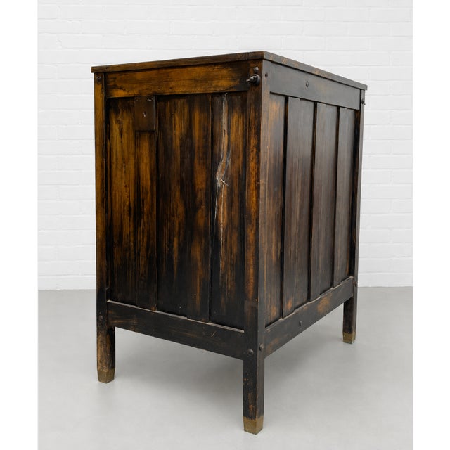 Antique Industrial Wooden Workbench Cabinet, C. 1920’s For Sale - Image 13 of 15