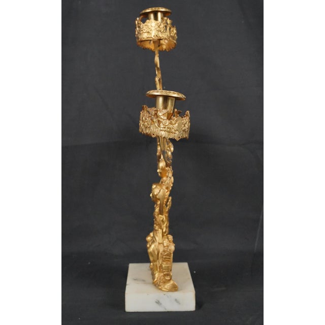 Gold 1840s Victorian Gilded Brass Candelabra Girandole For Sale - Image 8 of 11