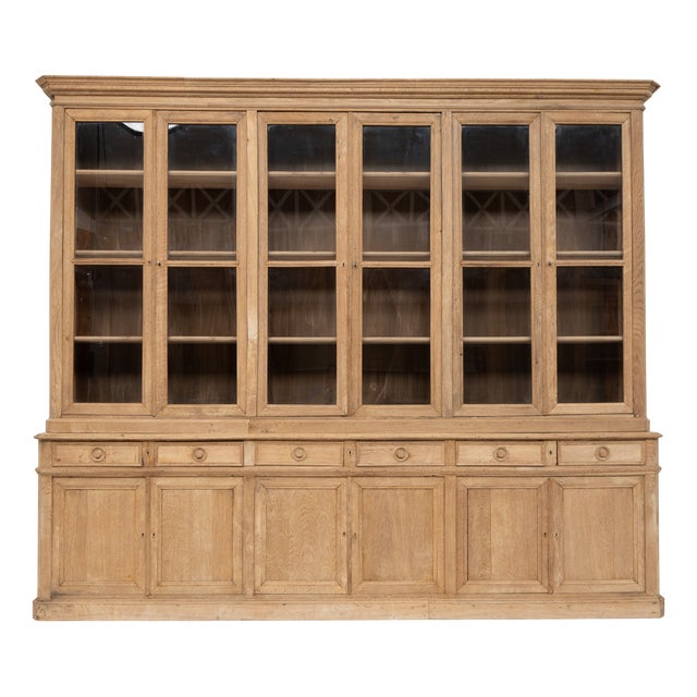 French Oak 12-Door Bookcase, 1920s For Sale
