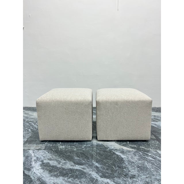 Mid-Century Modern Mid-Century Modern Upholstered Waterfall Stools or Benches, 1970s - a Pair For Sale - Image 3 of 13