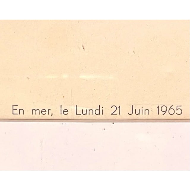 1960s Vintage 1965 Pair of French Menu's Decorative Framed Versailles Tourism Gala Dinner Transatlantic Line For Sale - Image 5 of 8