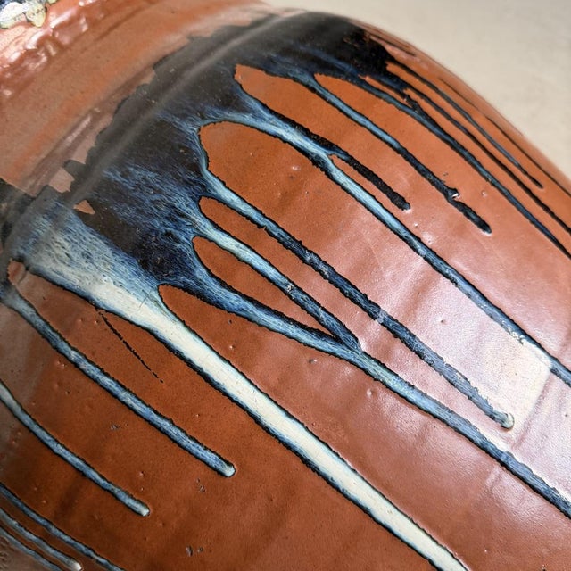 Large Japanese Drip Glazed Stoneware Tsubo Jar, 1970s For Sale - Image 14 of 18