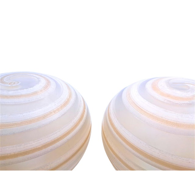 Spiral Murano Glass Lamps from Manifattura di Murano, 1970s, Set of 2 For Sale - Image 9 of 15