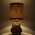 Brown White Brique Ceramic Floor Table Lamp with Silk Lampshade attributed to R. Houben, 1970s For Sale - Image 8 of 13