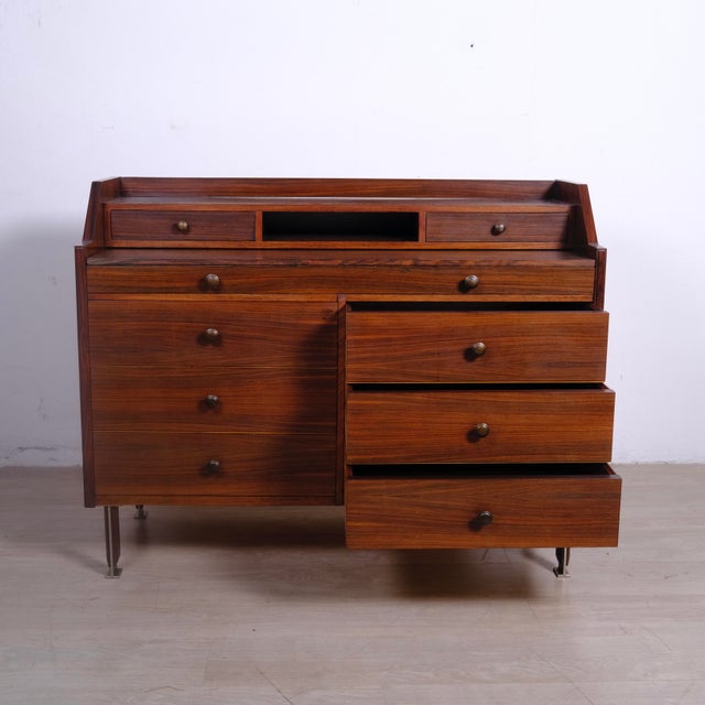 1950s Mid-Century Modern Dressing Table Secretaire with Flip-Up Mirror, 1950s For Sale - Image 5 of 18