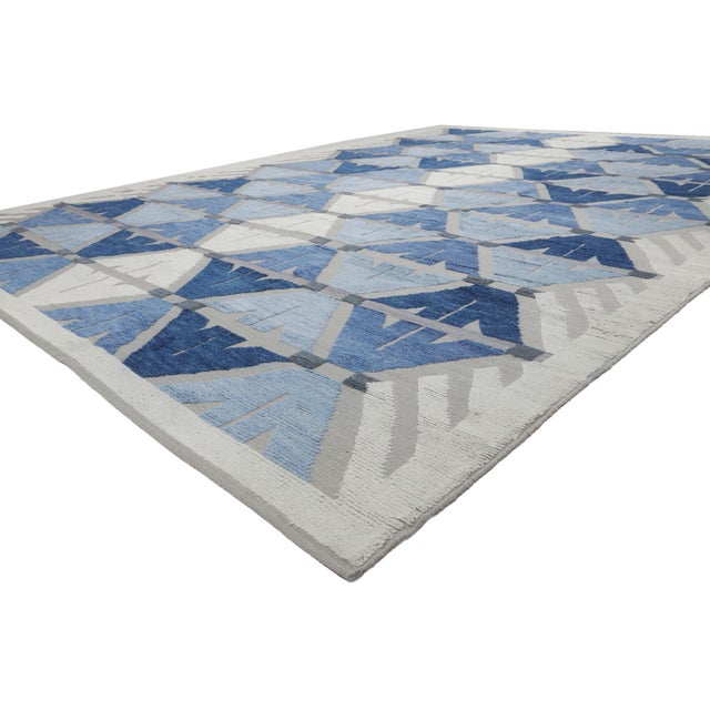 Mid-Century Modern Contemporary High-Low Texture Area Rug, 10'06 X 14'05 For Sale - Image 3 of 11