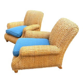 Ralph Lauren Woven Lounge Chairs, Set of 2 For Sale