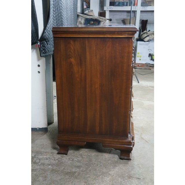1970s Harden Georgian Chippendale Style Cherry Goddard Block Front Chest of Drawers For Sale - Image 17 of 18